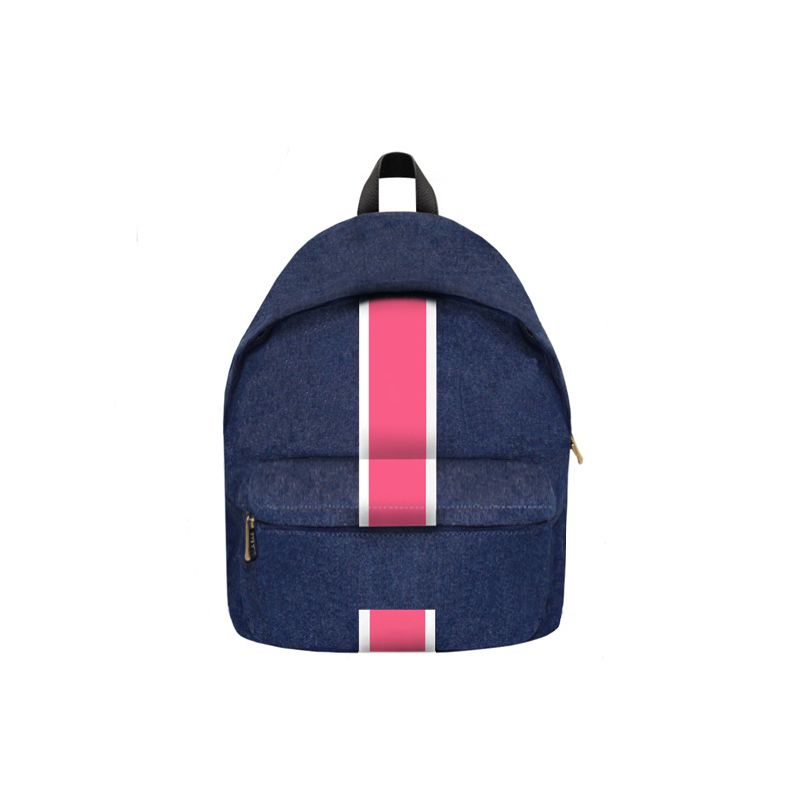 Personalized Denim Backpack Single Stripe