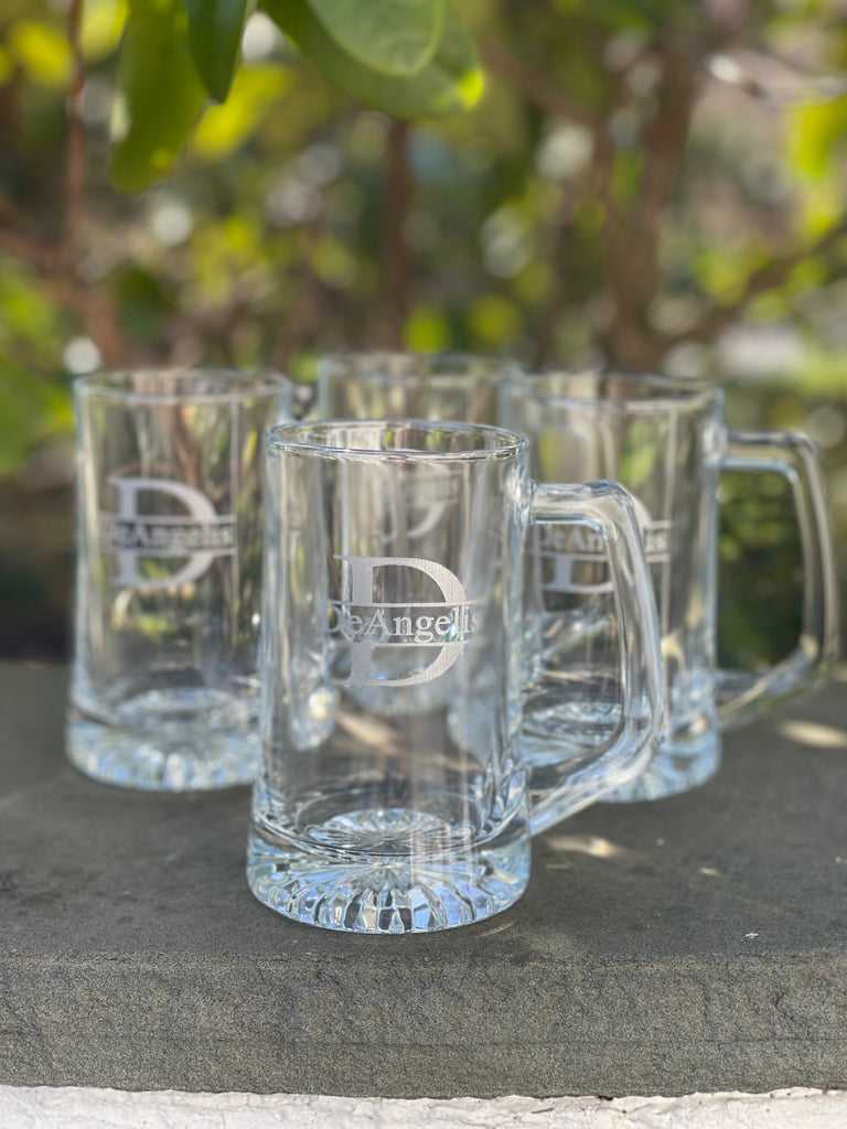 Personalized Glass Beer Mugs Set of 4