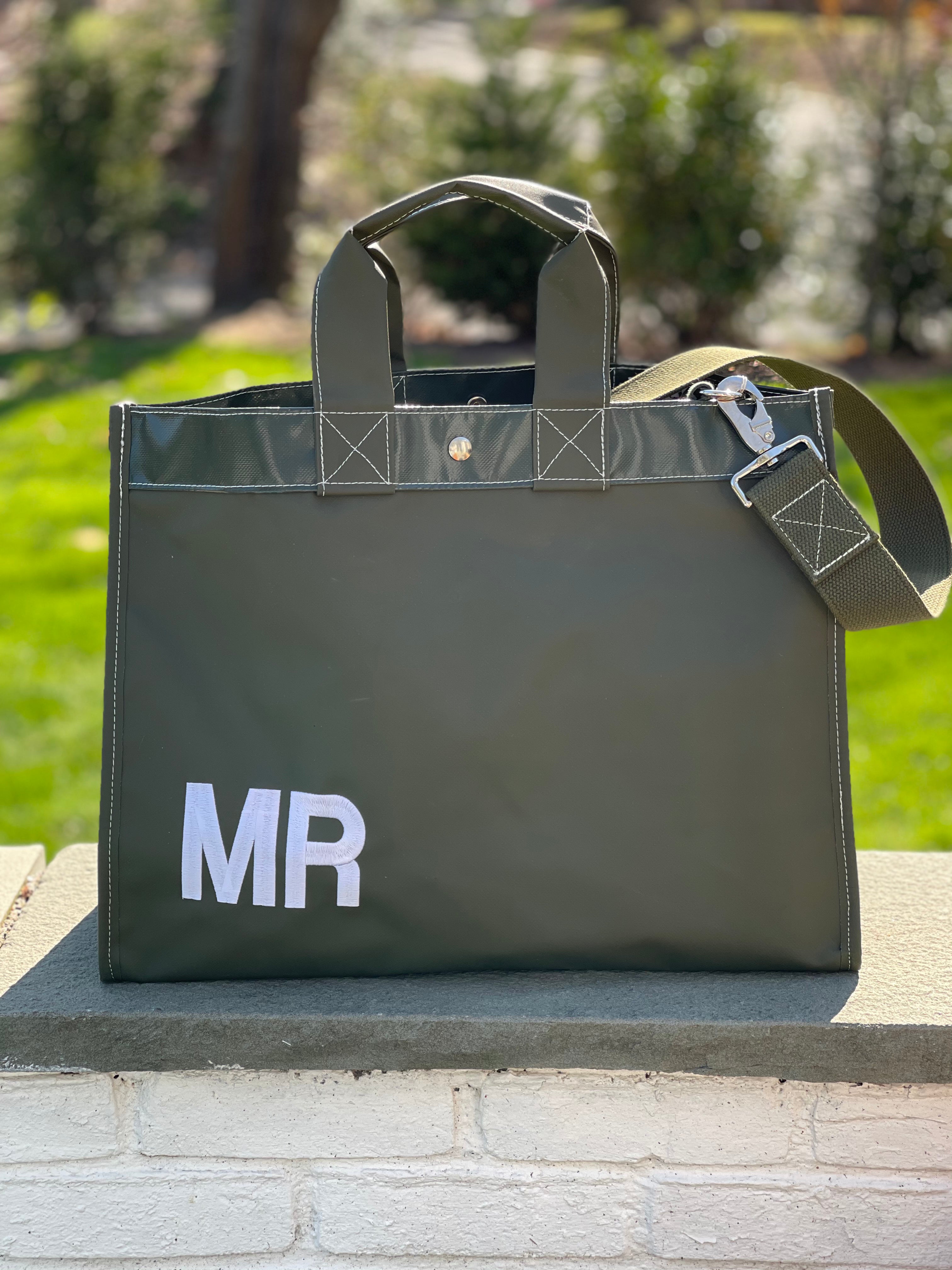 Monogrammed Coated Rigger Tote