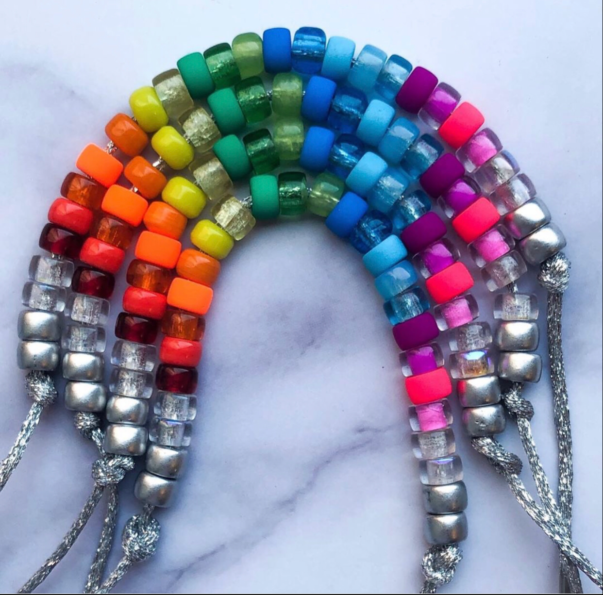 Rainbow Glass Bracelet 1 Letter Personalized