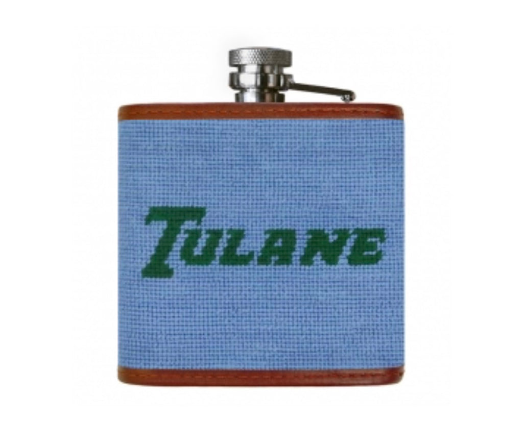 College Needlepoint Flask